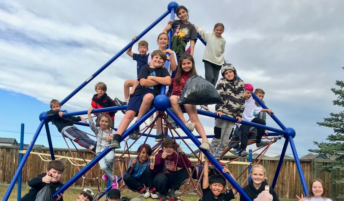 Group of students outside on playground